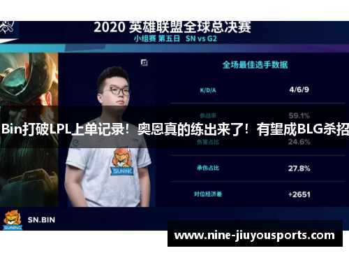 Bin打破LPL上单记录！奥恩真的练出来了！有望成BLG杀招